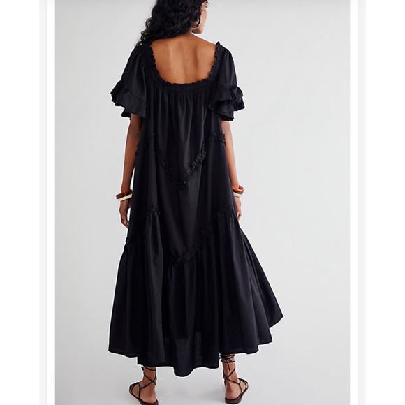 Free People Harriet Midi Dress Black 